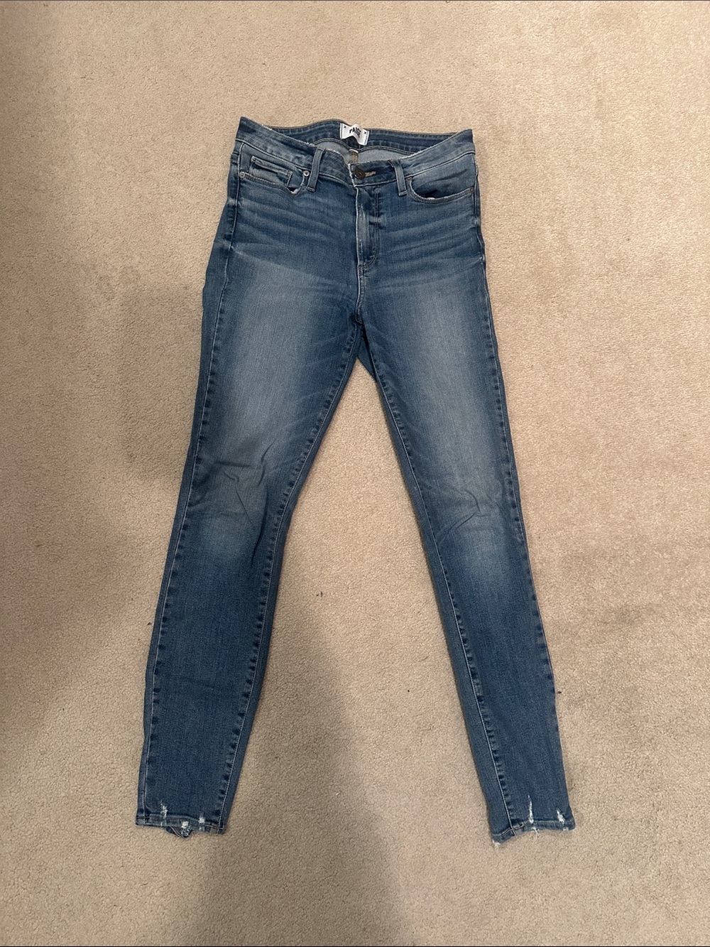 PAIGE Women’s Hoxton Mid-Blue High-Rise Skinny Jeans